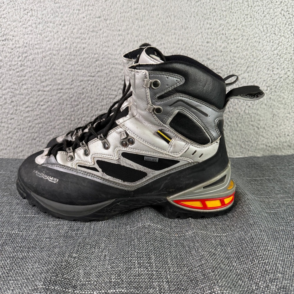 Asolo Broad Peak GV Mountaineering Boots Mens 10.5 Silver Black Gore-Tex Vibram